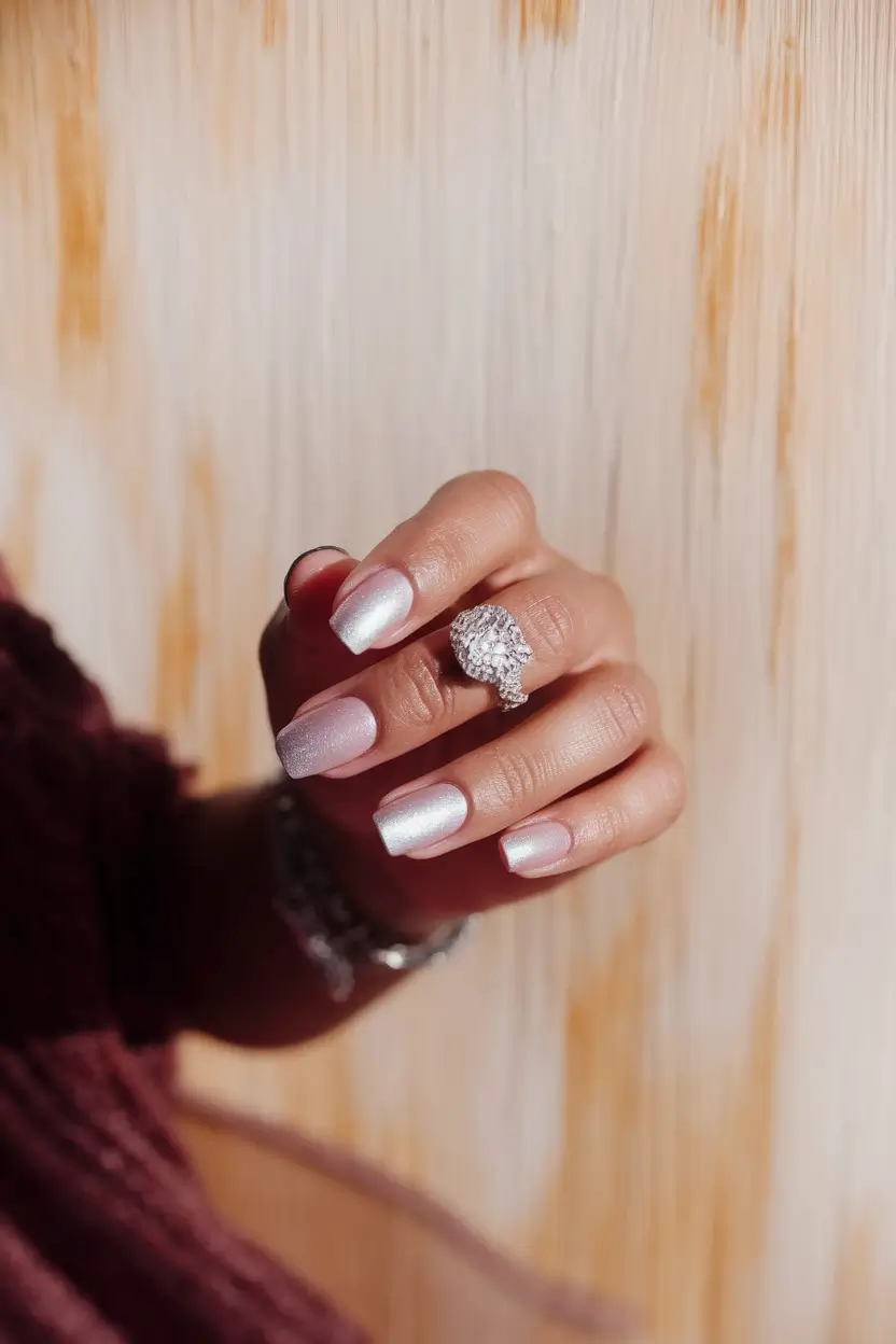 2025 Fall Manicure Ideas Pearlized Soft White Glow