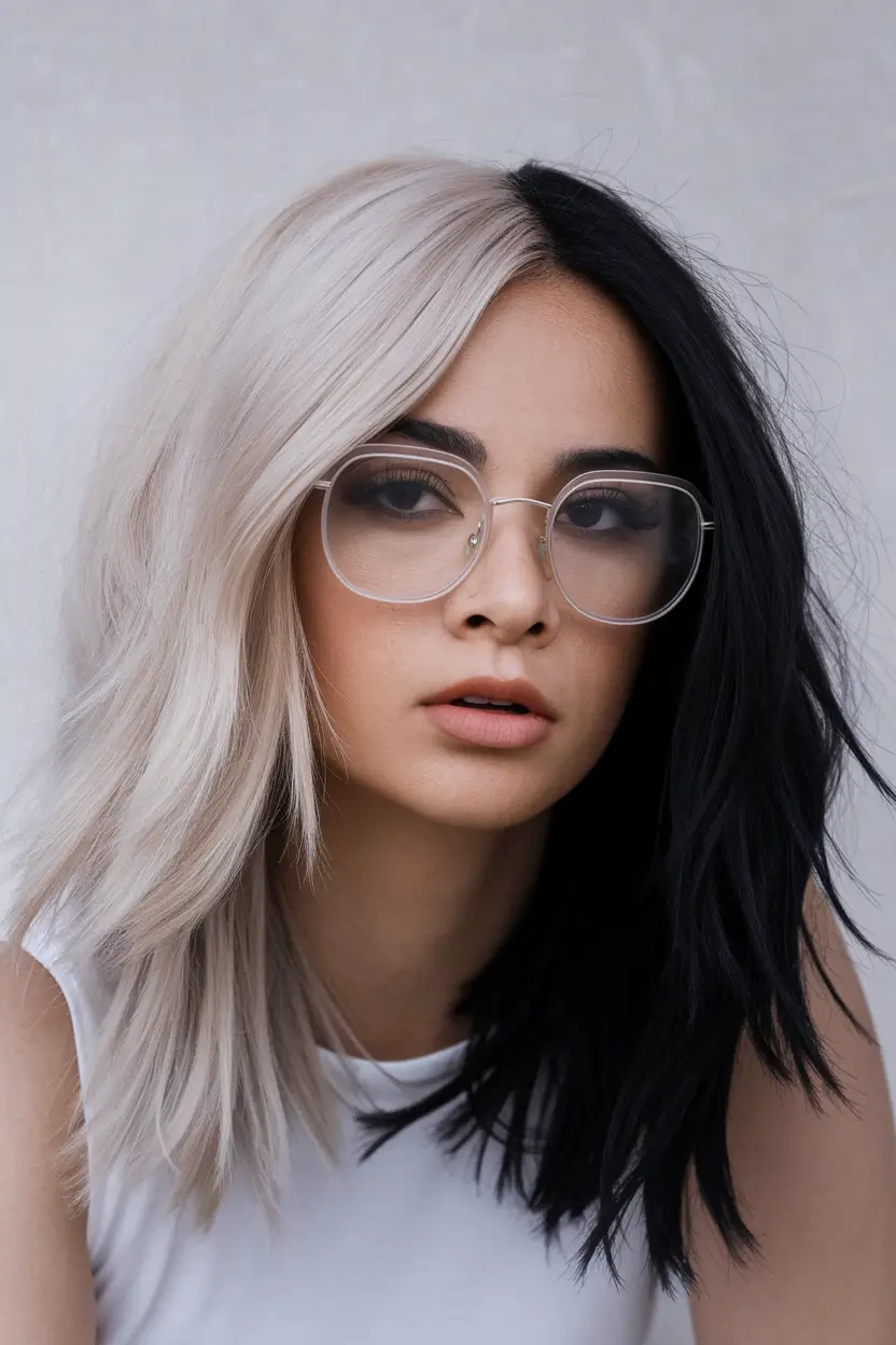 Best Fall Hair Color Trends for 2025 Bold Two-Tone Contrast