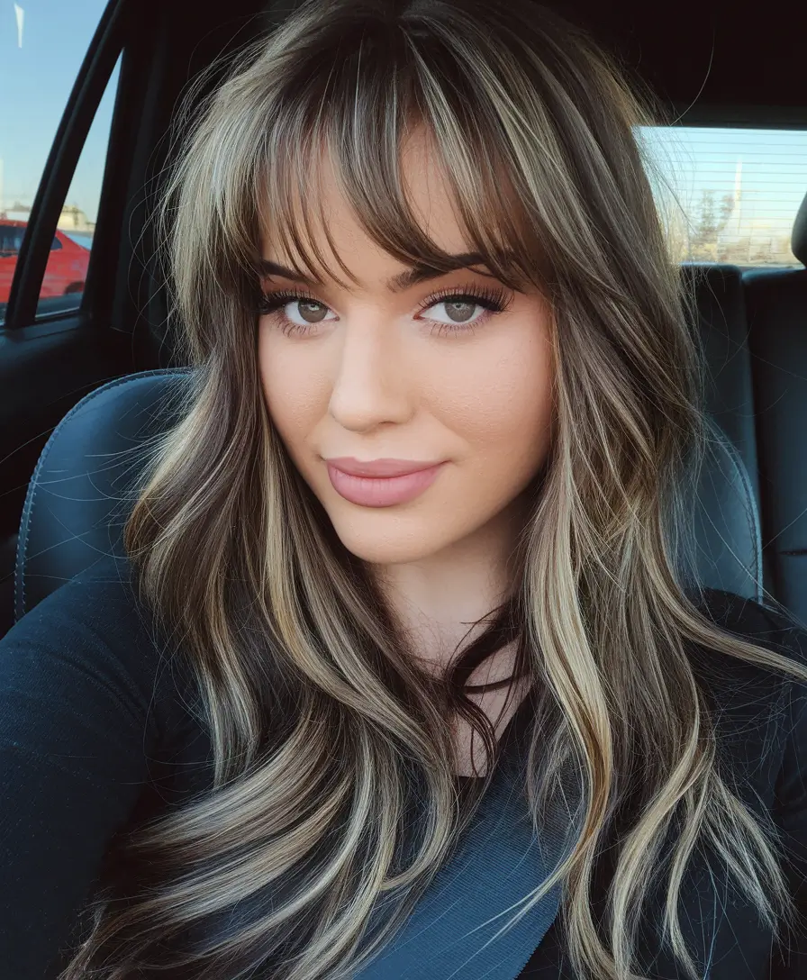 Best Fall Hair Color Trends for 2025 Face-Framing Blonde Highlights with Bangs
