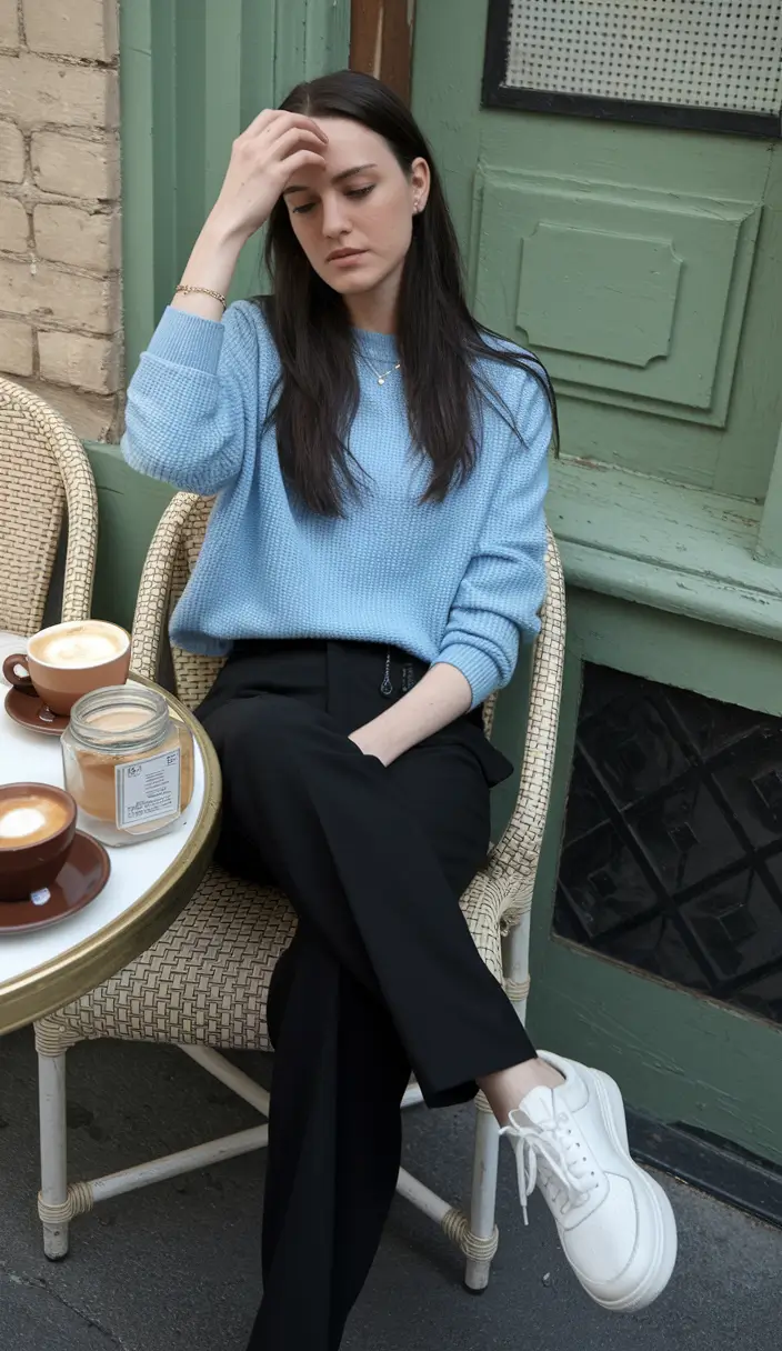 everyday fall outfits ideas 2025 Soft Blue for Fresh-Faced Fall