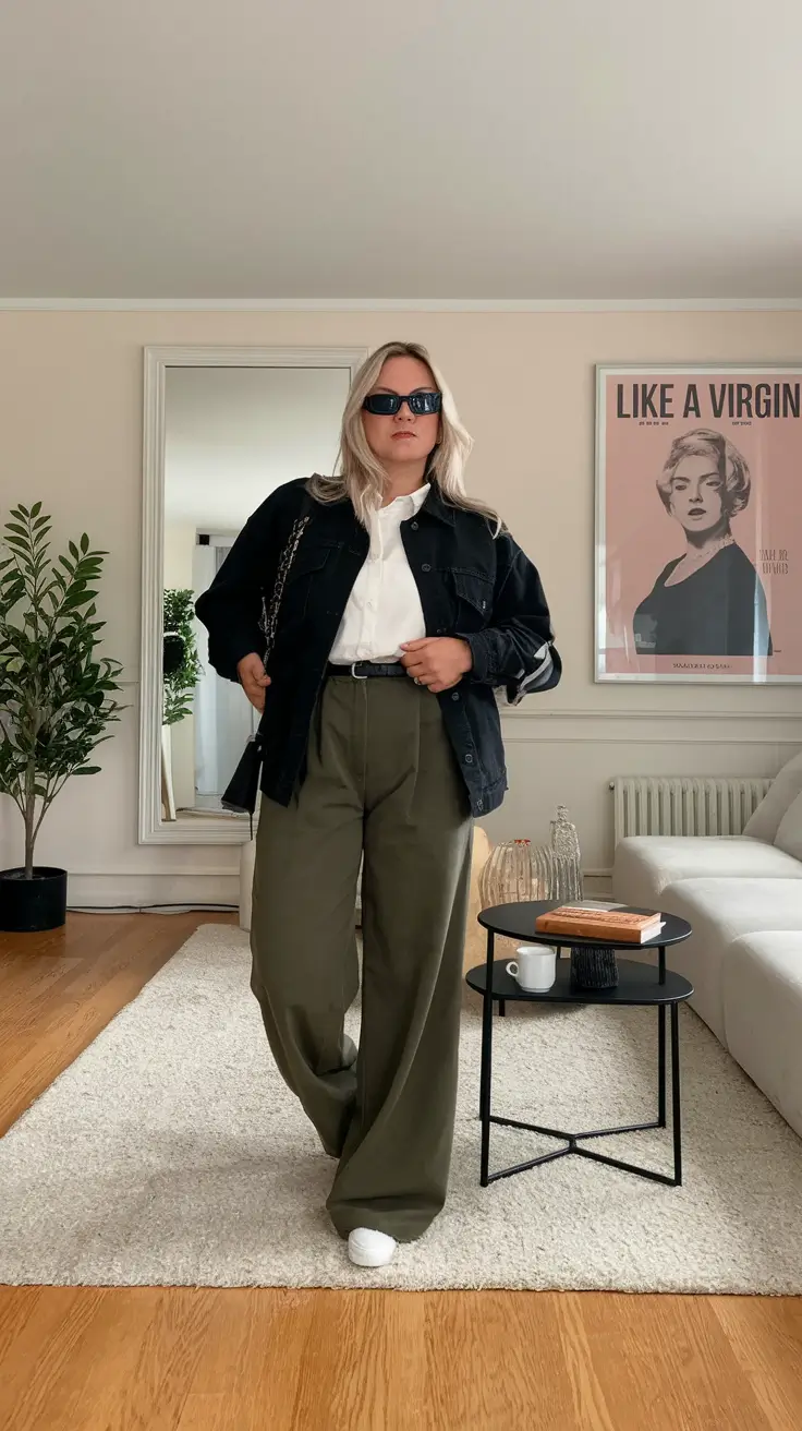 everyday fall outfits ideas 2025 Plus Size Power Look with Minimal Layers