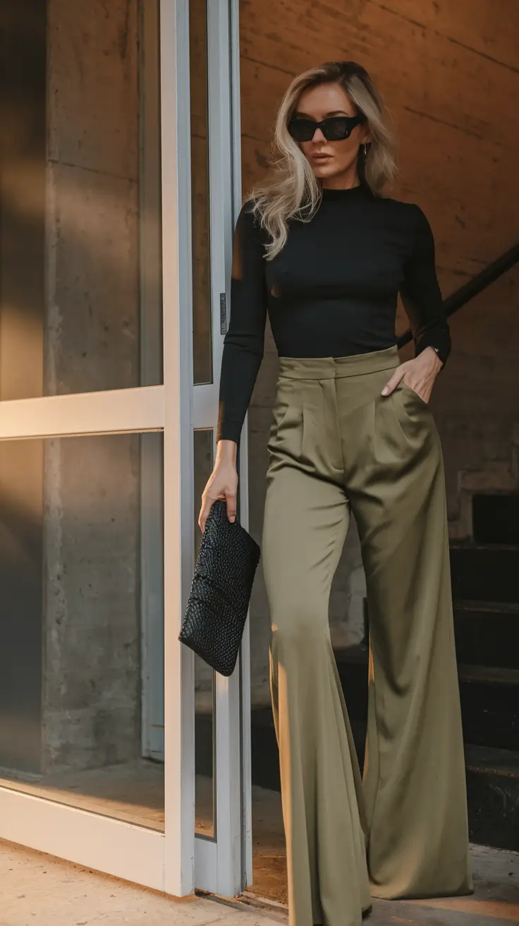 everyday fall outfits ideas 2025 Monochrome Elegance with Drama