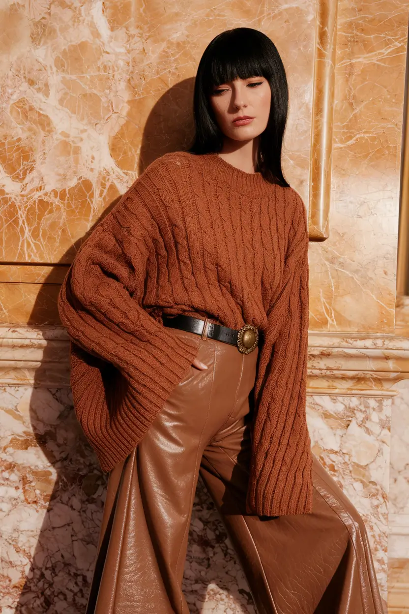 fall fashion outfits ideas 2025 Textured Browns with Retro Energy