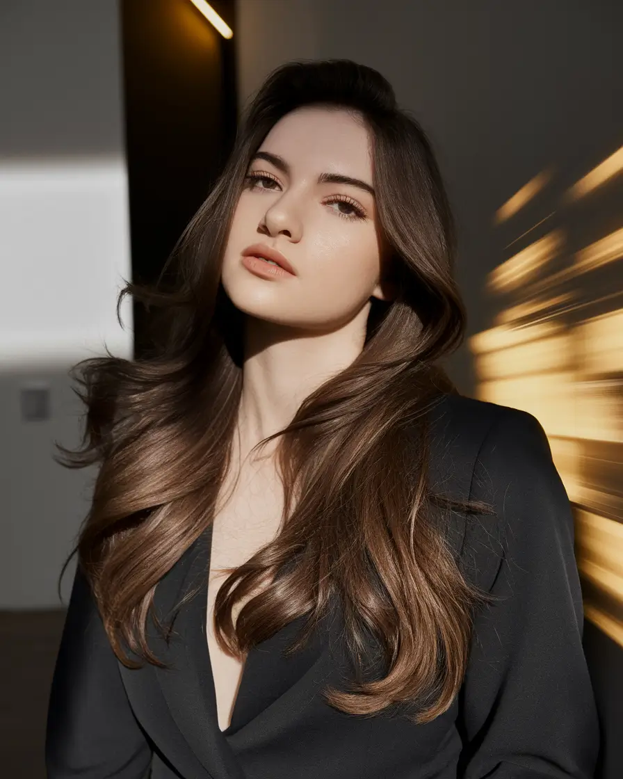 Fall Hair Color Ideas for Brunette 2025 Soft Medium Brown Waves with Dimensional Shine