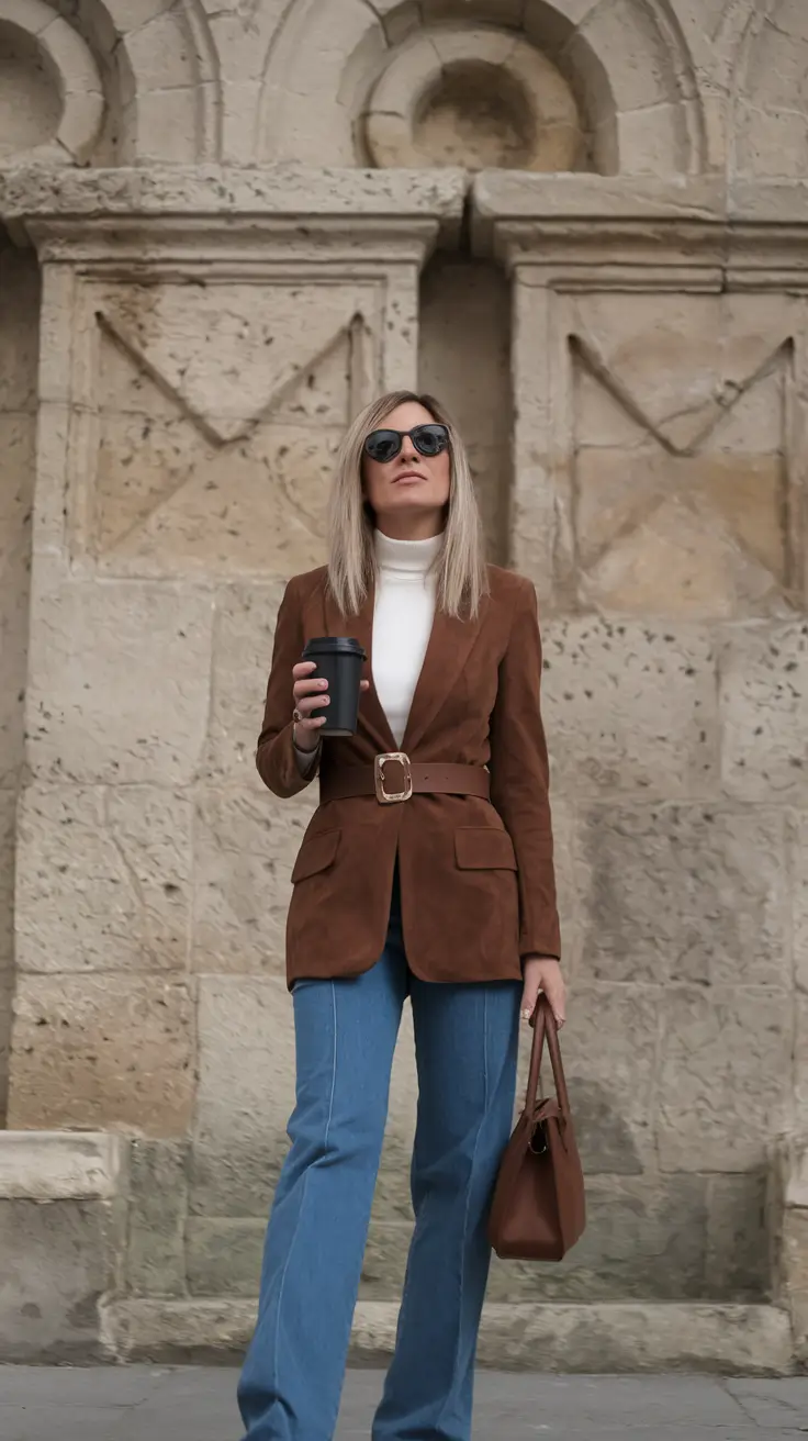 fall office outfits for women ideas 2025 Soft Gray Sweater with Black Culottes