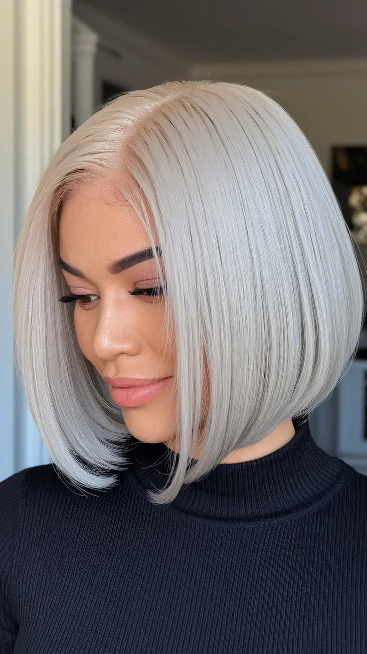 Golden Fall Hair Color for Blondes in 2025 Chic Silver Blonde Bob