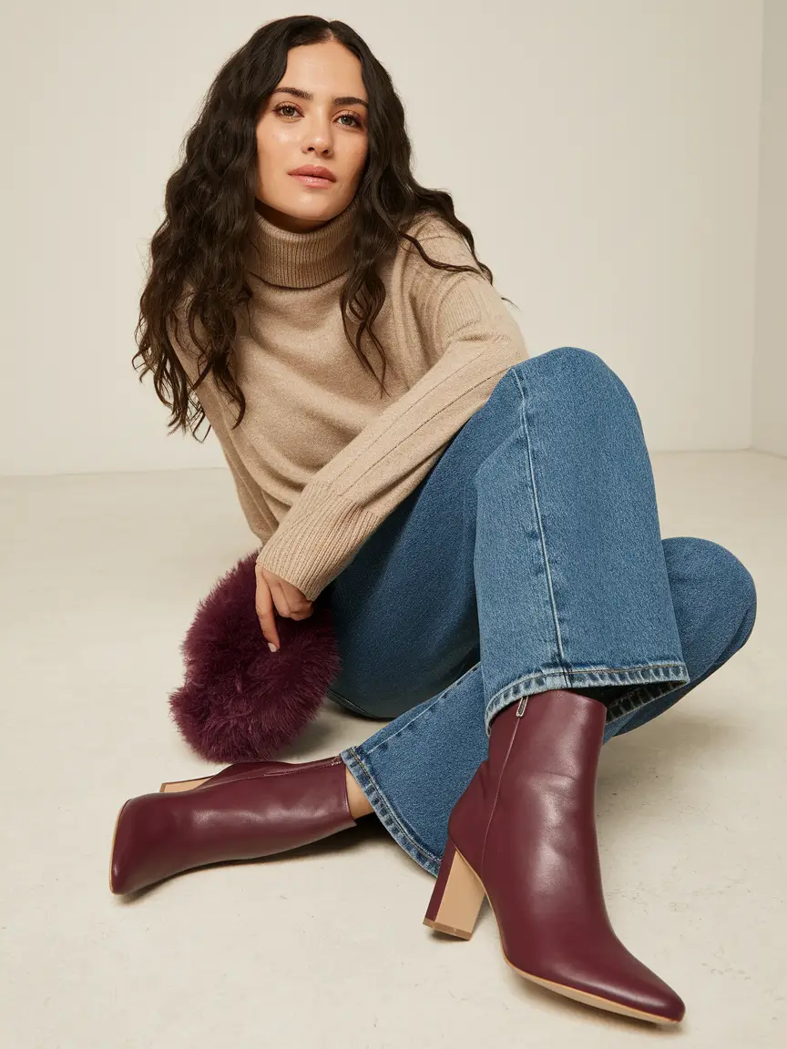new fall fashion clothes ideas 2025 Cozy Neutrals with a Pop of Burgundy