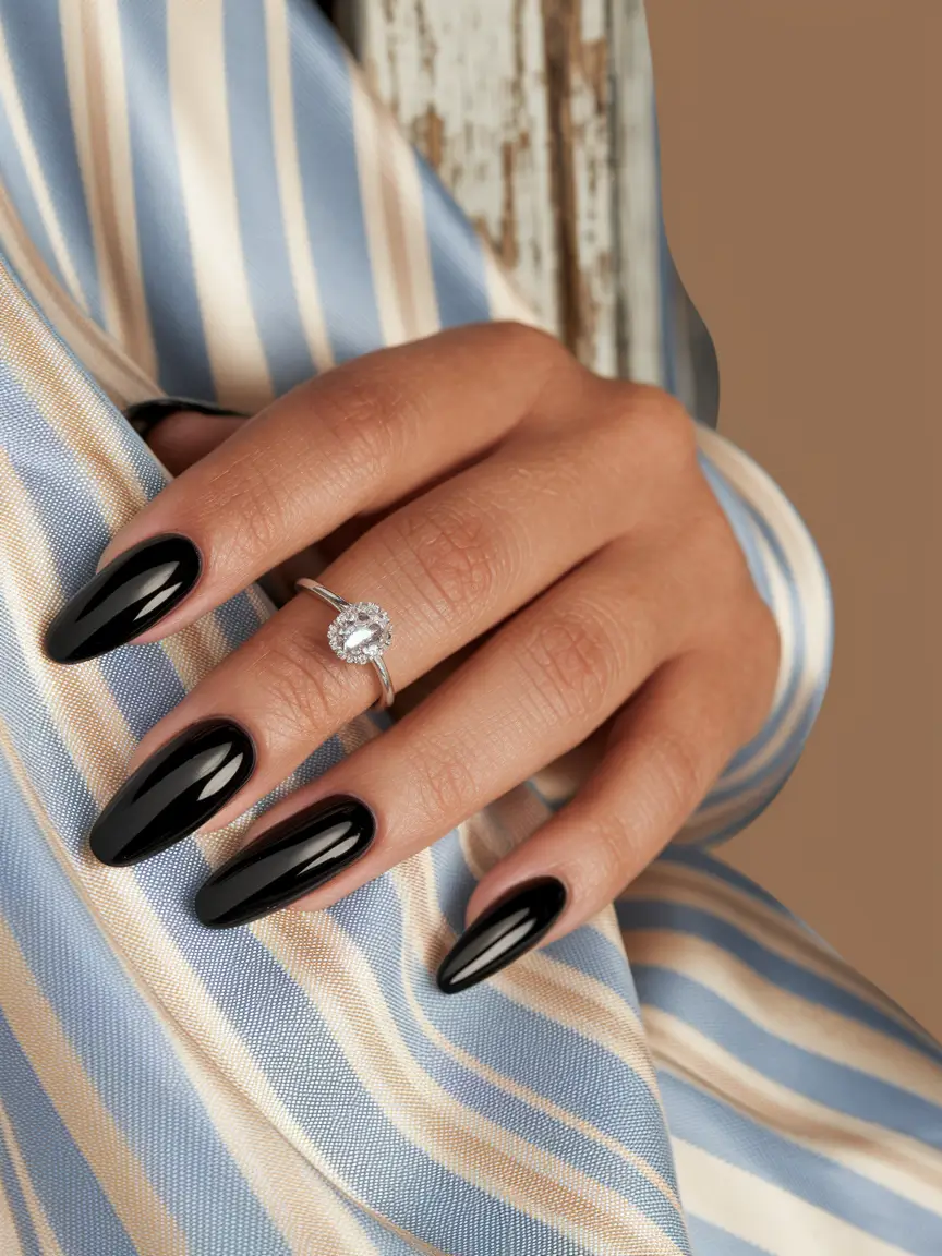 Trendy Fall Nail Colors - New Shades 2025 Glossy Black