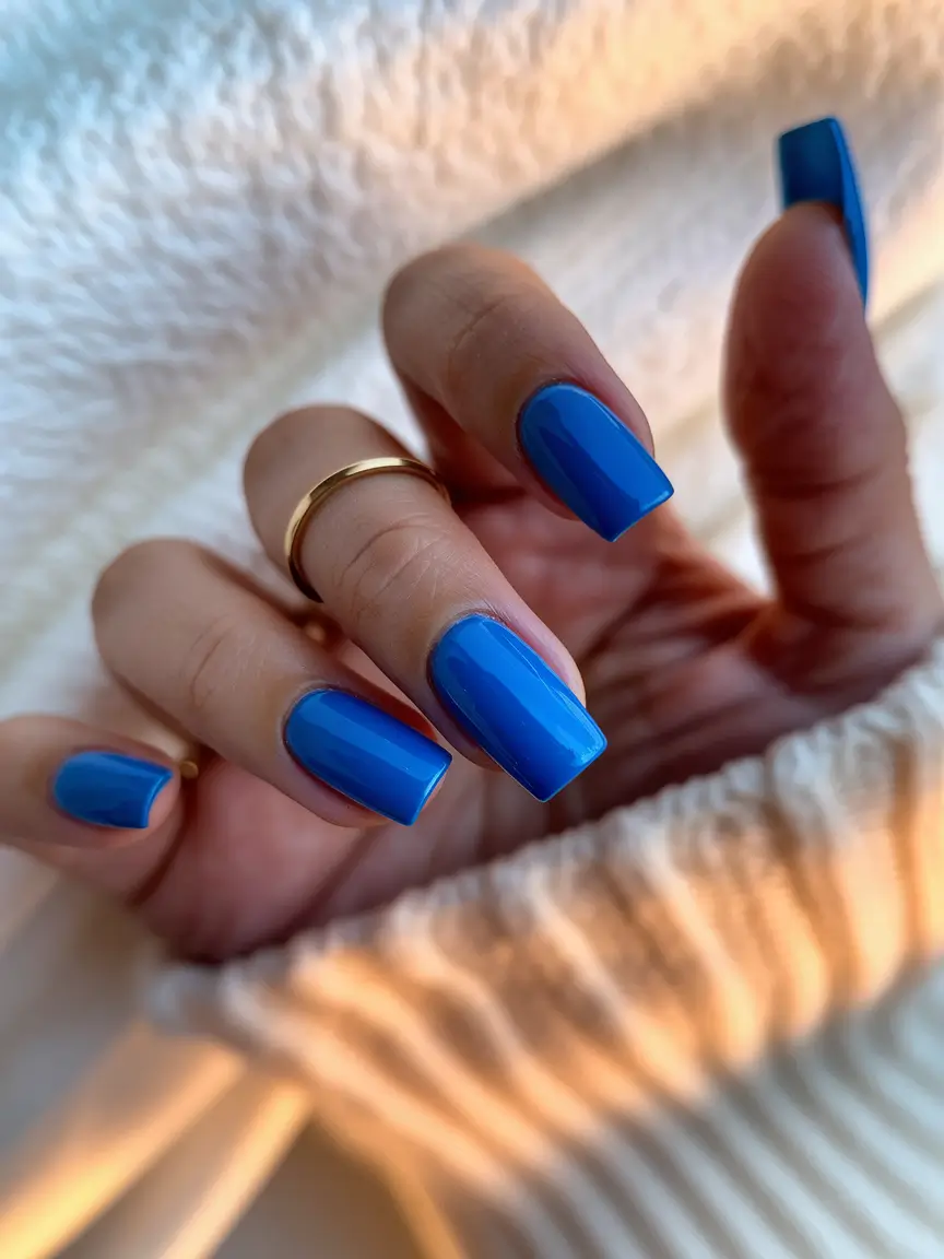 Trendy Fall Nail Colors - New Shades 2025 Electric Blue