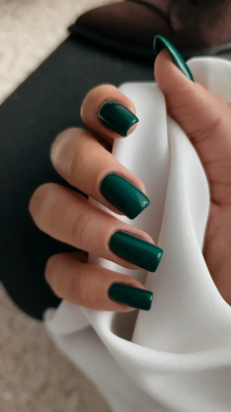 Trendy Fall Nail Colors - New Shades 2025 Emerald Green
