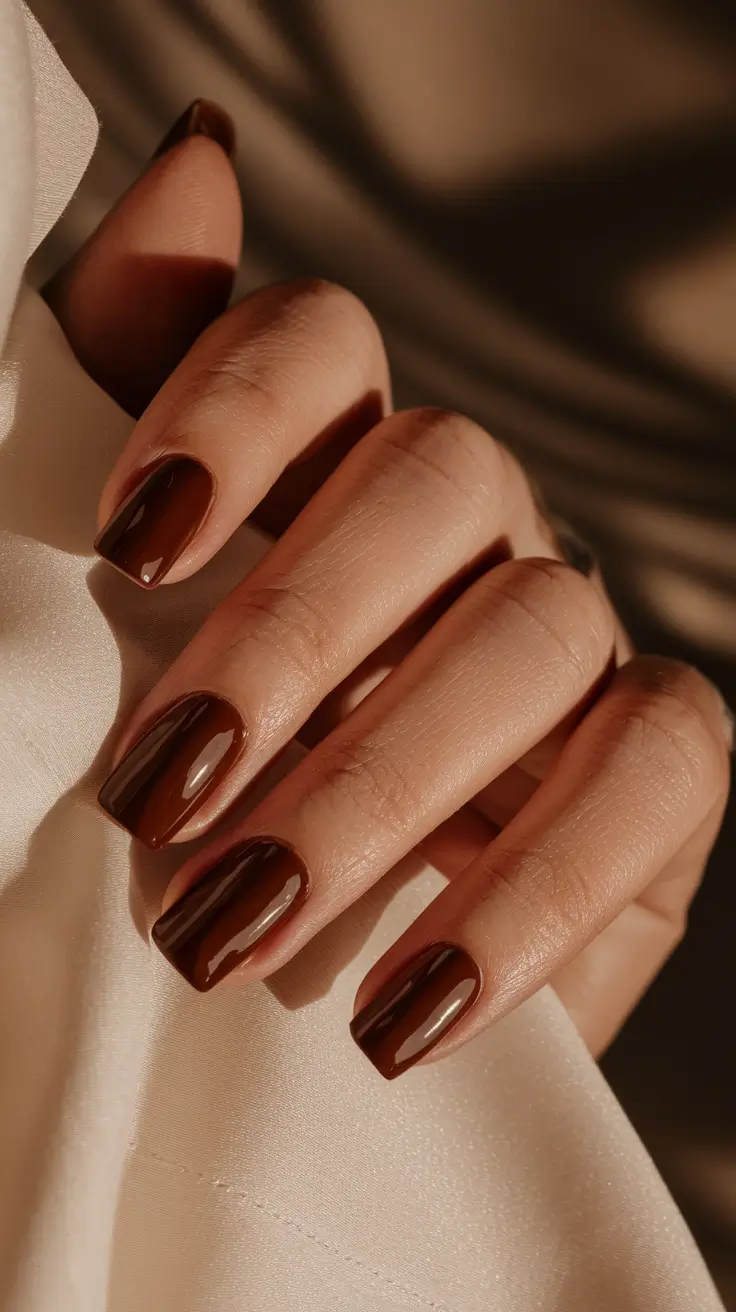 Trendy Fall Nail Colors - New Shades 2025 Chocolate Brown