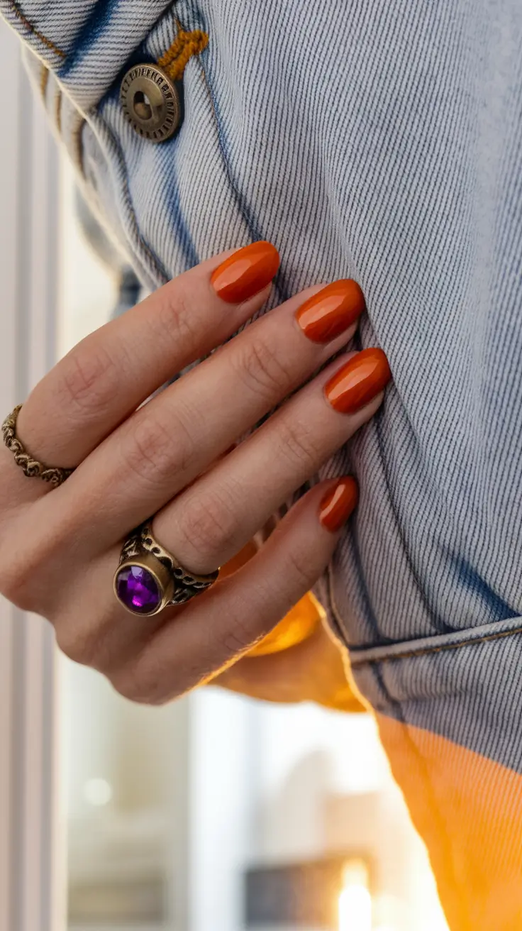 Trendy Fall Nail Colors - New Shades 2025 Burnt Orange
