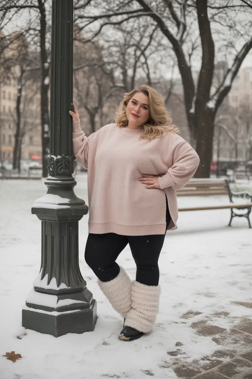 Capsule Wardrobe Guide Winter 2025-2026 Plus Size Soft Comfort with Winter Leg Warmers