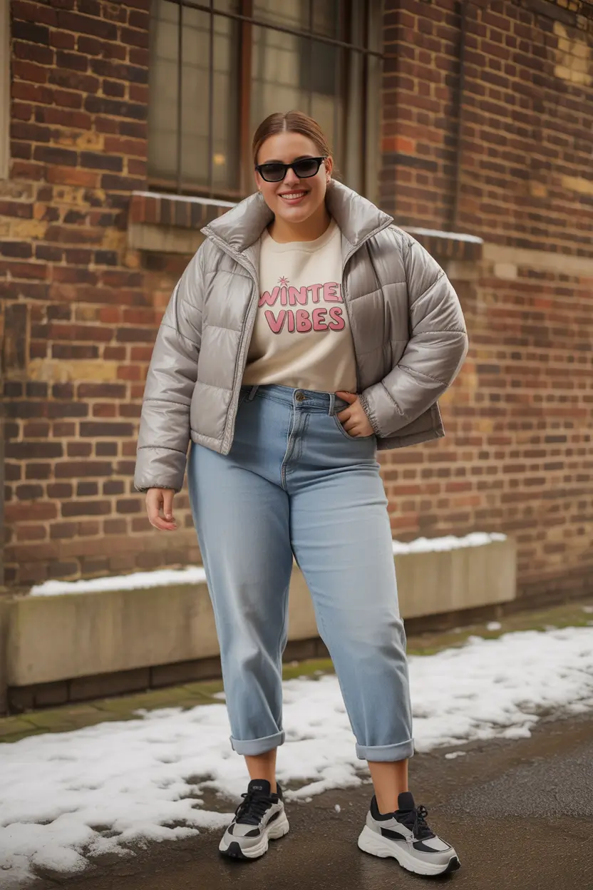 Capsule Wardrobe Guide Winter 2025-2026 Plus Size Playful Puffer with Retro Energy