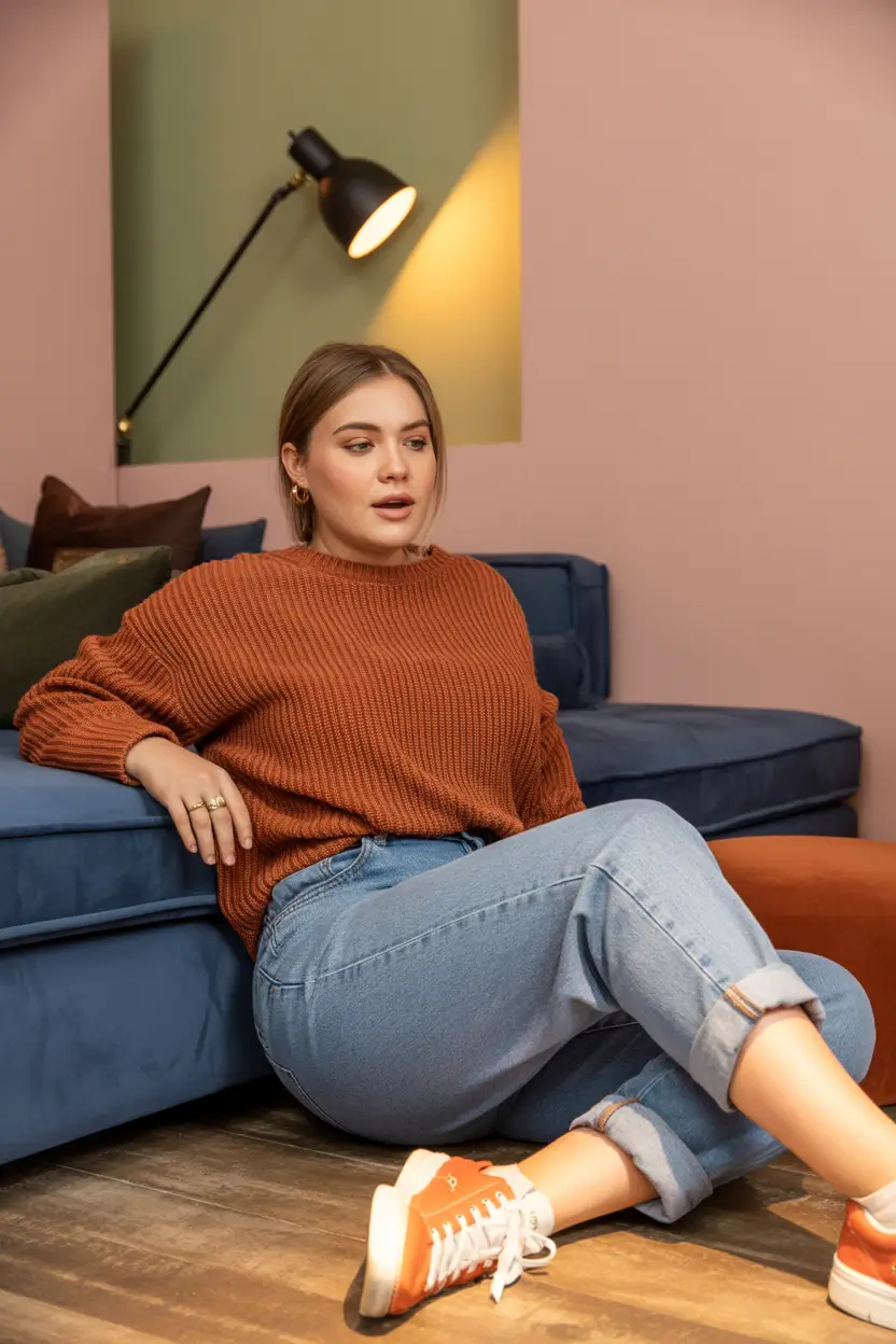 Capsule Wardrobe Guide Winter 2025-2026 Plus Size Relaxed Knits and Rolled Denim