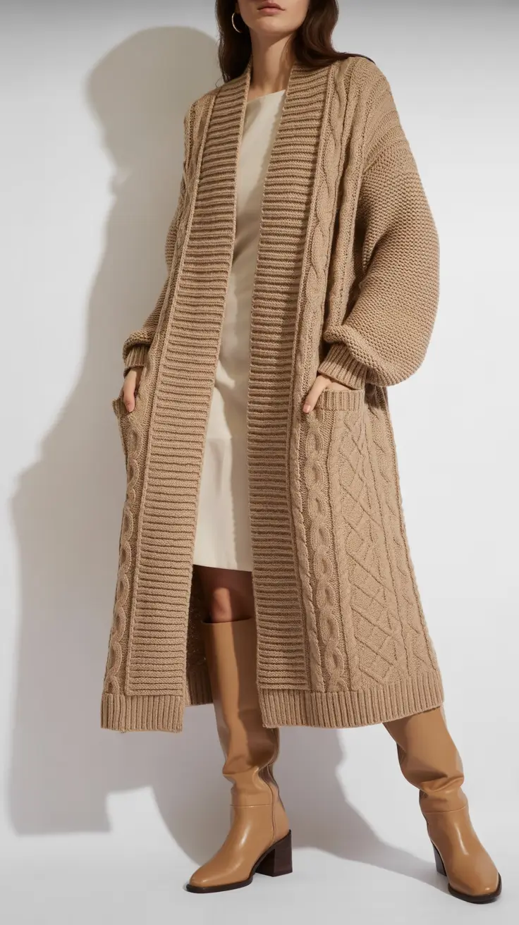Casual Outfits for Winter 2025–2026 Longline Knits in Earthy Neutrals