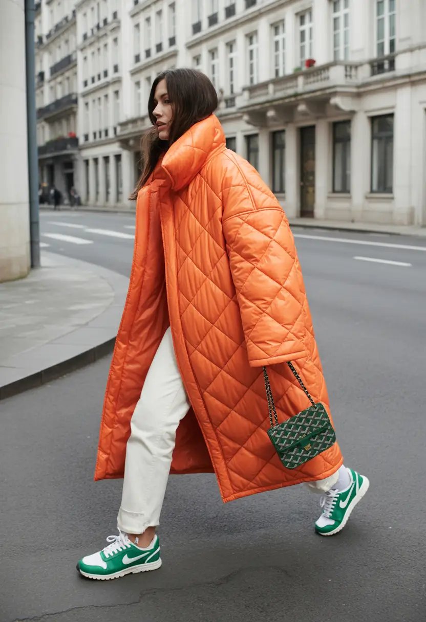 Casual Outfits for Winter 2025–2026 Vibrant Orange Puff