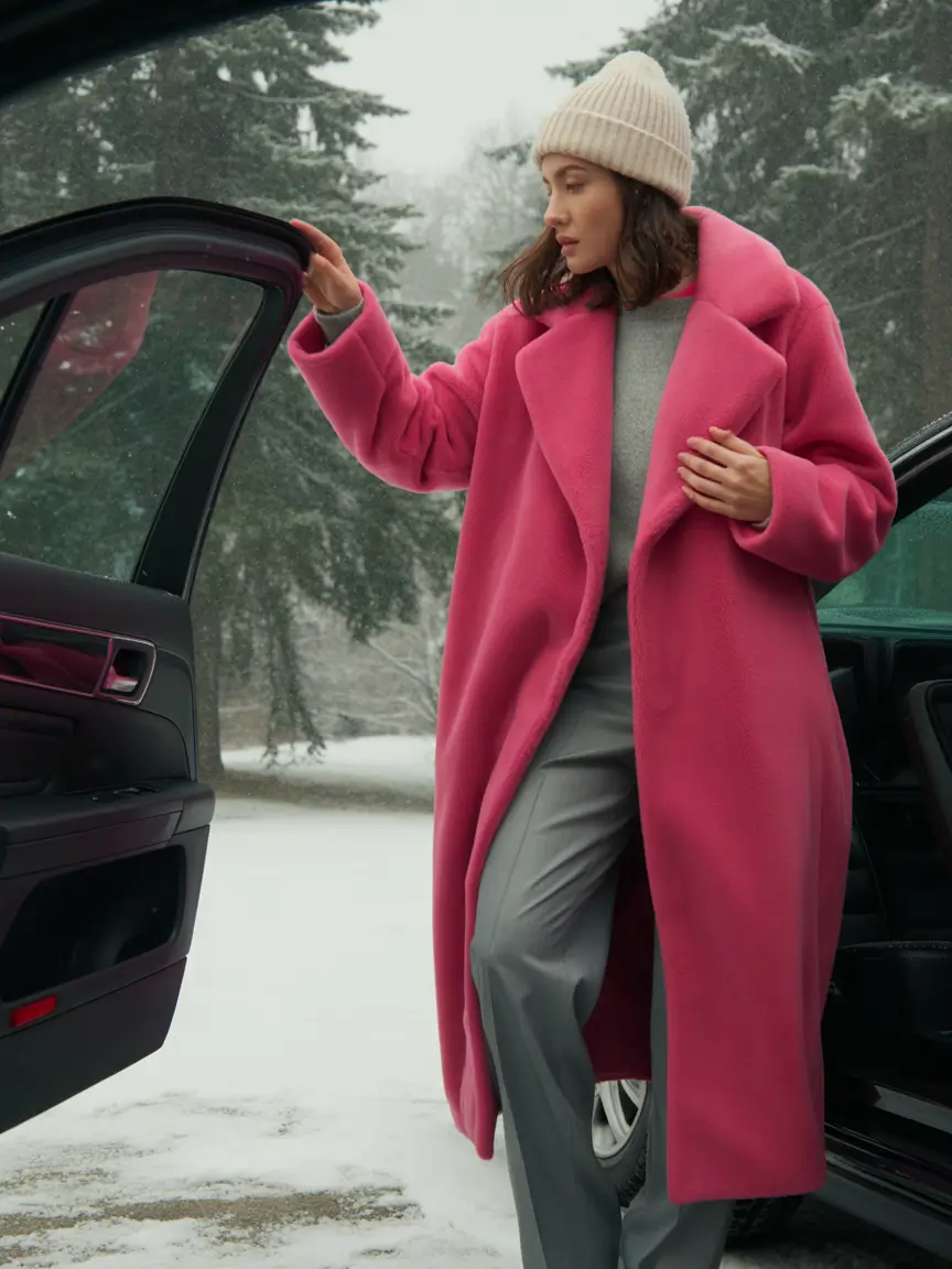 Casual Outfits for Winter 2025–2026 Hot Pink Winter Confidence