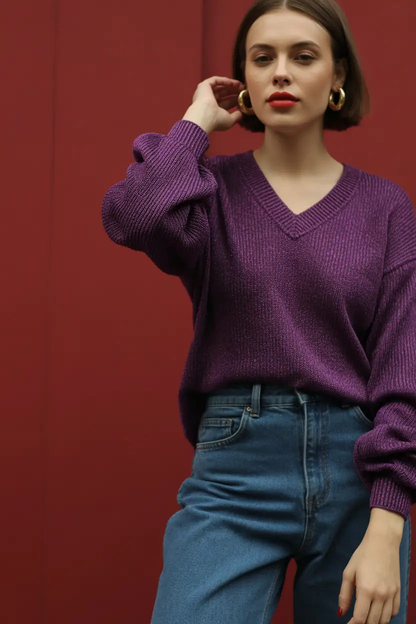 classy winter outfits ideas 2025-2026 Deep Purple Allure