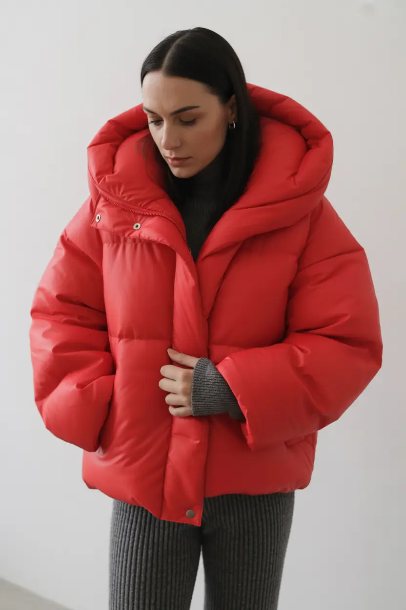 comfy winter outfits ideas 2025 2026 Cherry Puffer Comfort