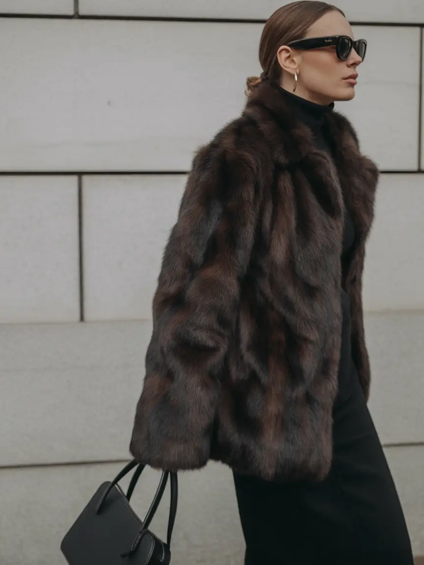 comfy winter outfits ideas 2025 2026 Faux Fur Elegance