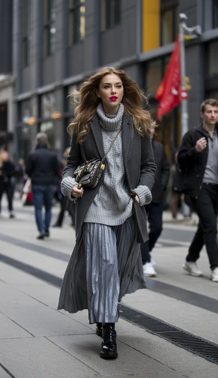 Early Winter Fashion Outfits 2025 Layered Grey Elegance