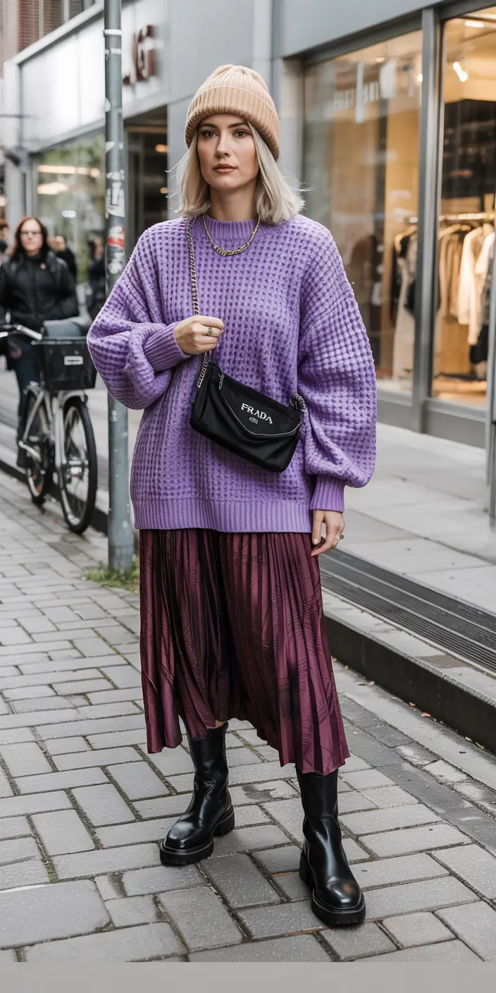 Early Winter Fashion Outfits 2025 Playful Lavender Layers