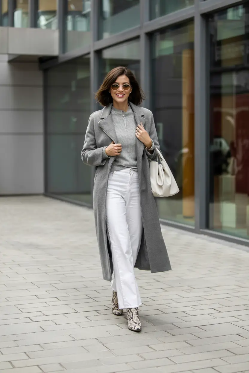 Early Winter Fashion Outfits 2025 Effortless Grey and White Combo