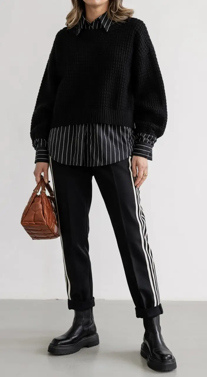 Early Winter Fashion Outfits 2025 Sporty Chic with Stripes