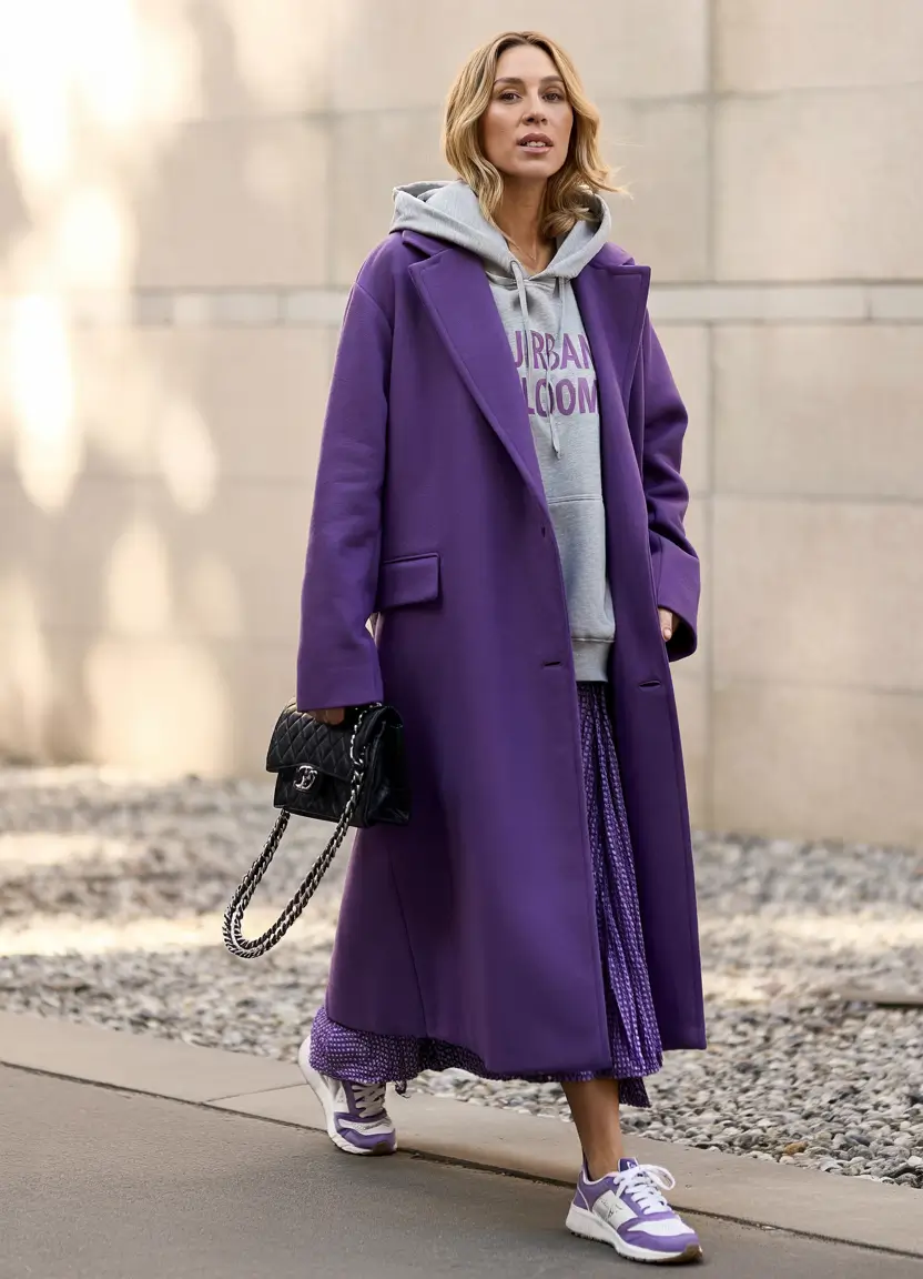 Early Winter Fashion Outfits 2025 Bold Purple Energy