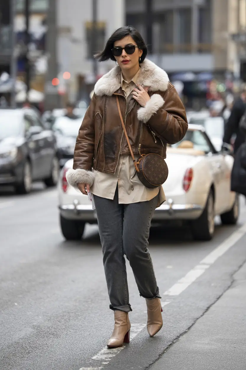 Early Winter Fashion Outfits 2025 Vintage Aviator Influence