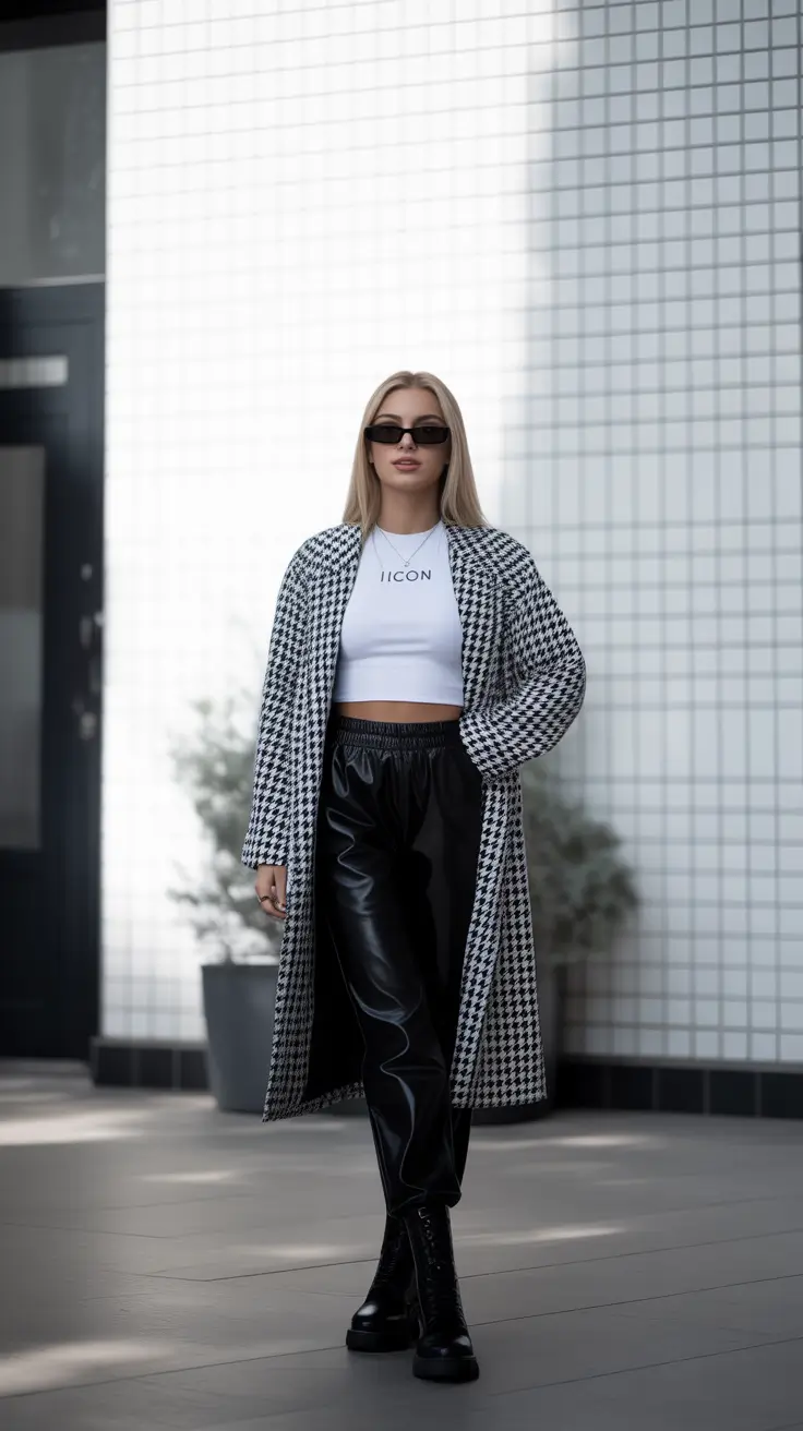 Everyday Cozy Outfits for Winter 2025 / 2026 Graphic Check & Leather