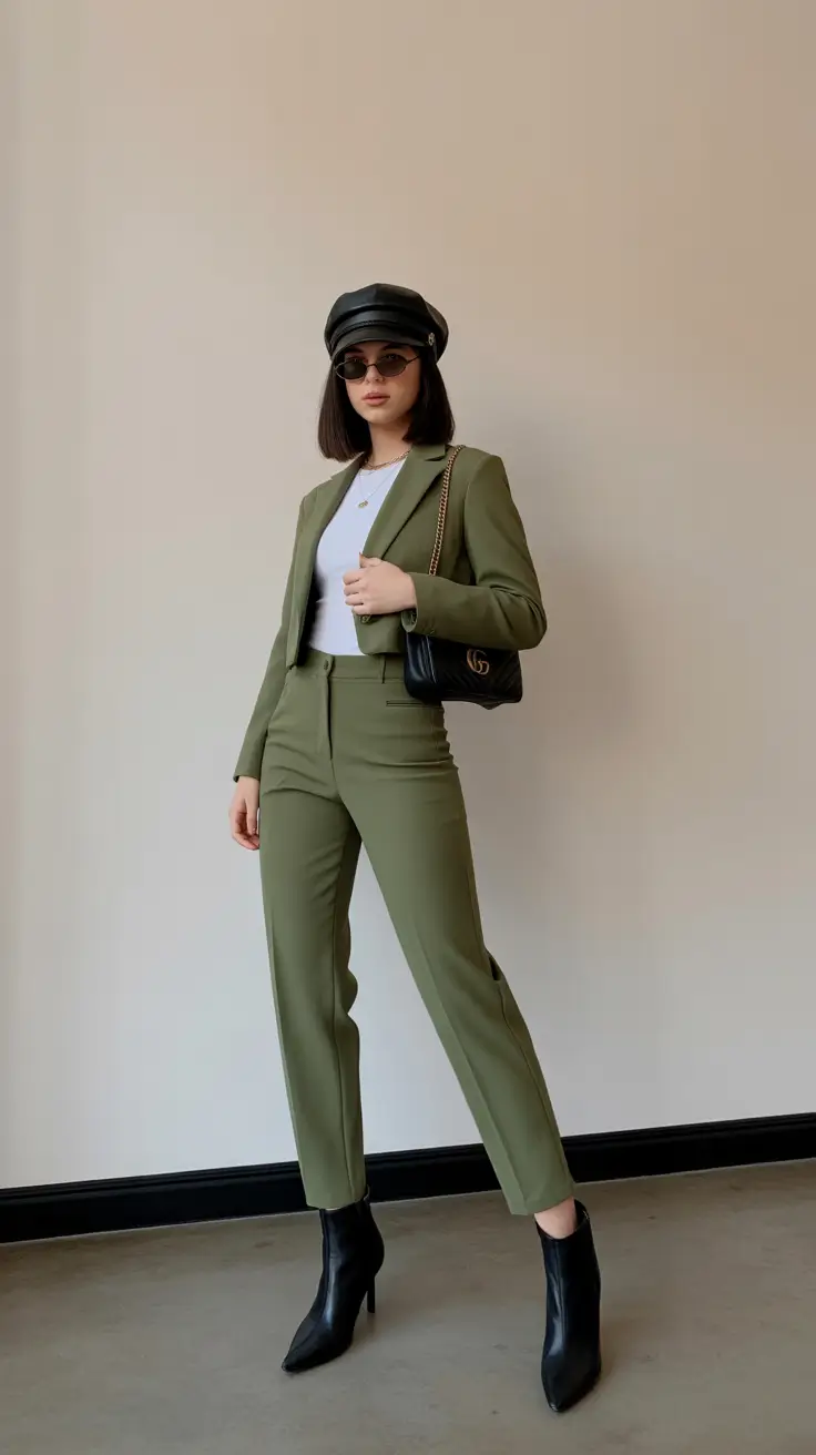 Everyday Cozy Outfits for Winter 2025 / 2026 Olive Suit Revival