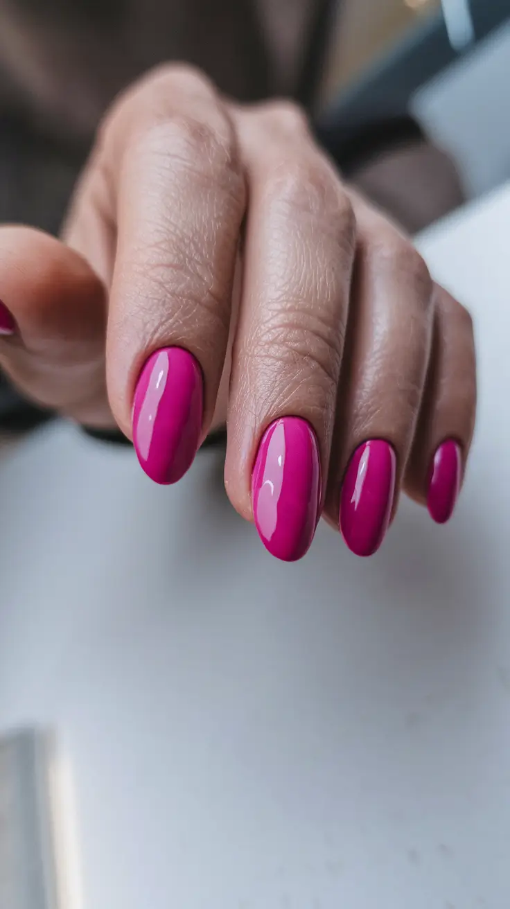 Fall Nail design for November 2025 Bold Fuchsia Confidence