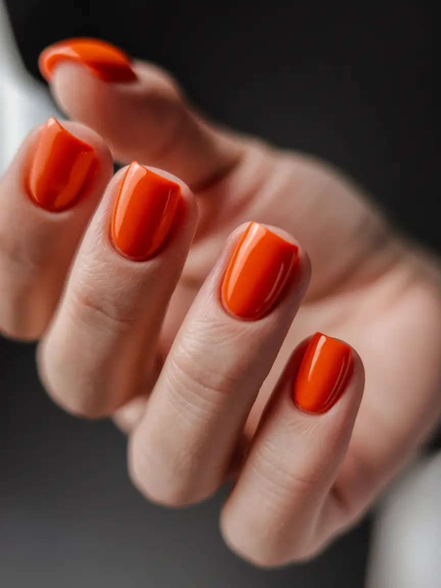 Fall Nail design for November 2025 Burnt Orange Pop