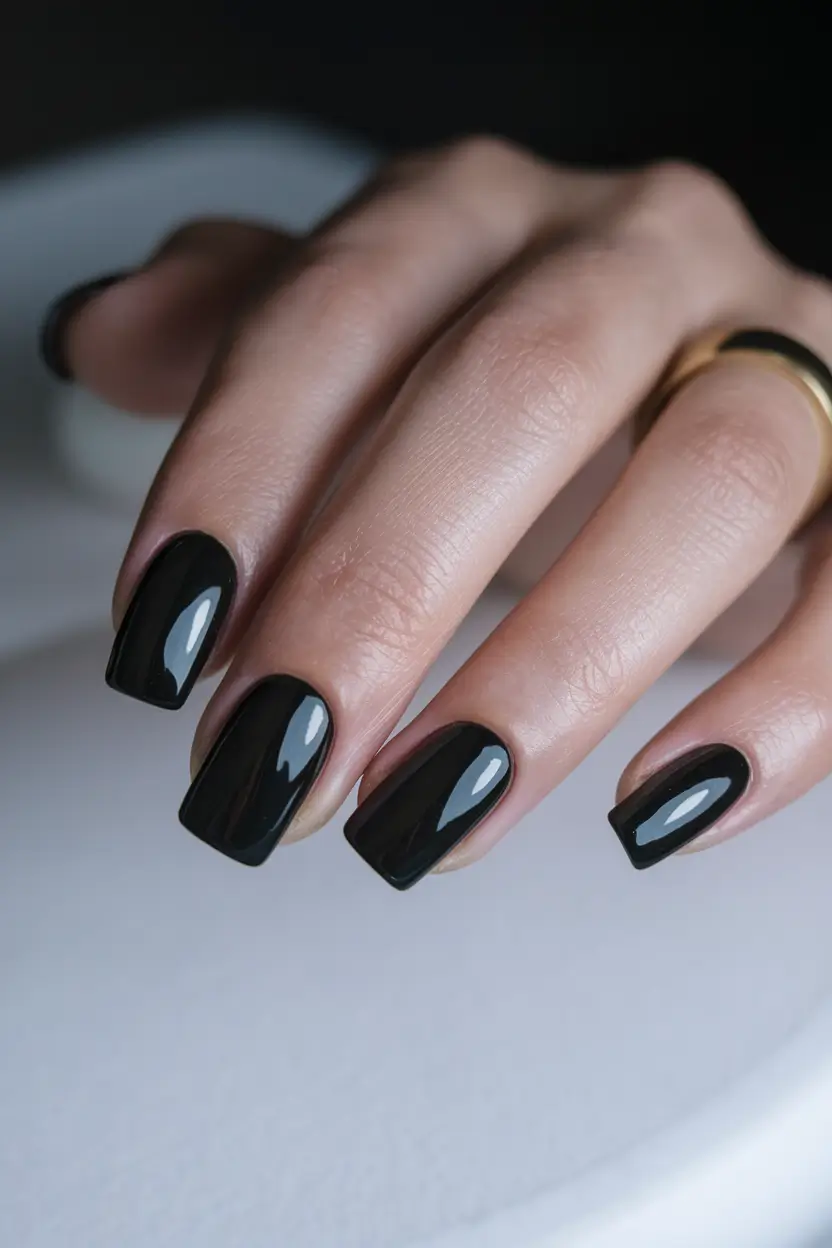 Fall Nail design for November 2025 Blackout Chic