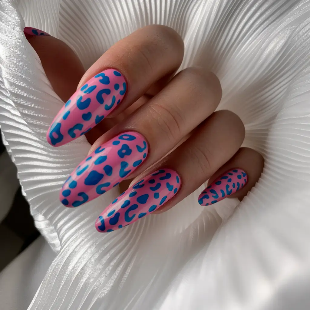 Fall Nail design for October 2025 Playful Matte Animal Print