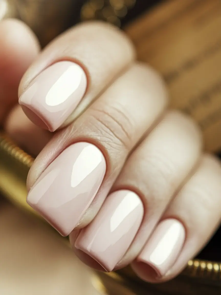 Fall Nail design for October 2025 Polished Nude Square Nails