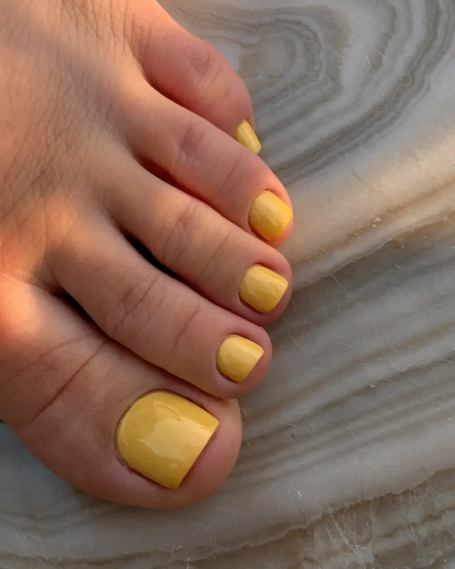 Fall Seasonal Toe Nails for October 2025 Golden Sunshine for Crisp Days