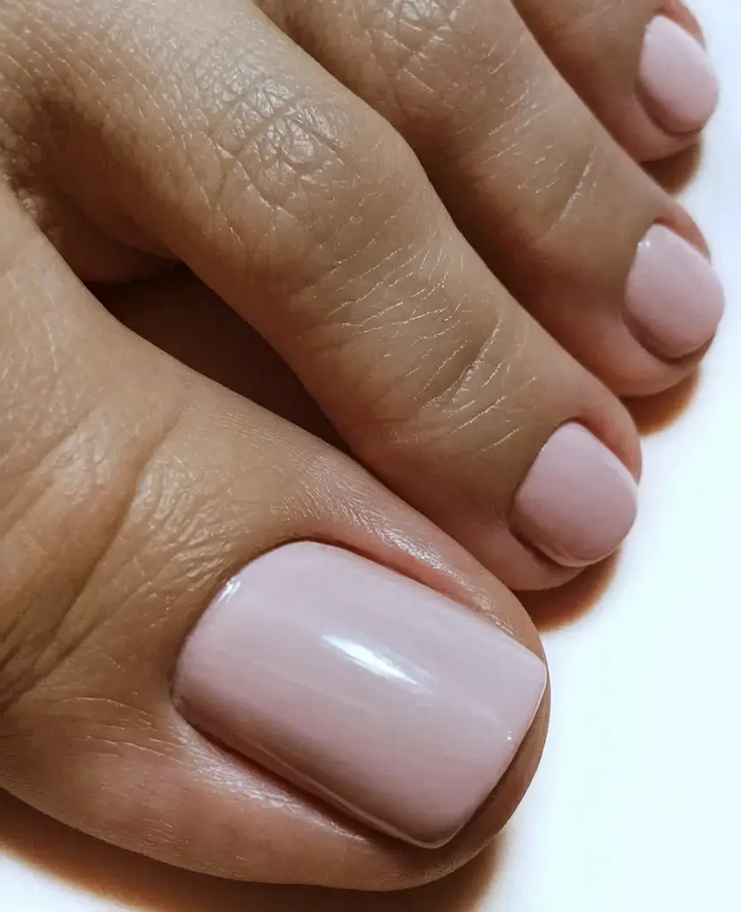 Fall Seasonal Toe Nails for October 2025 Soft Nude Minimalism