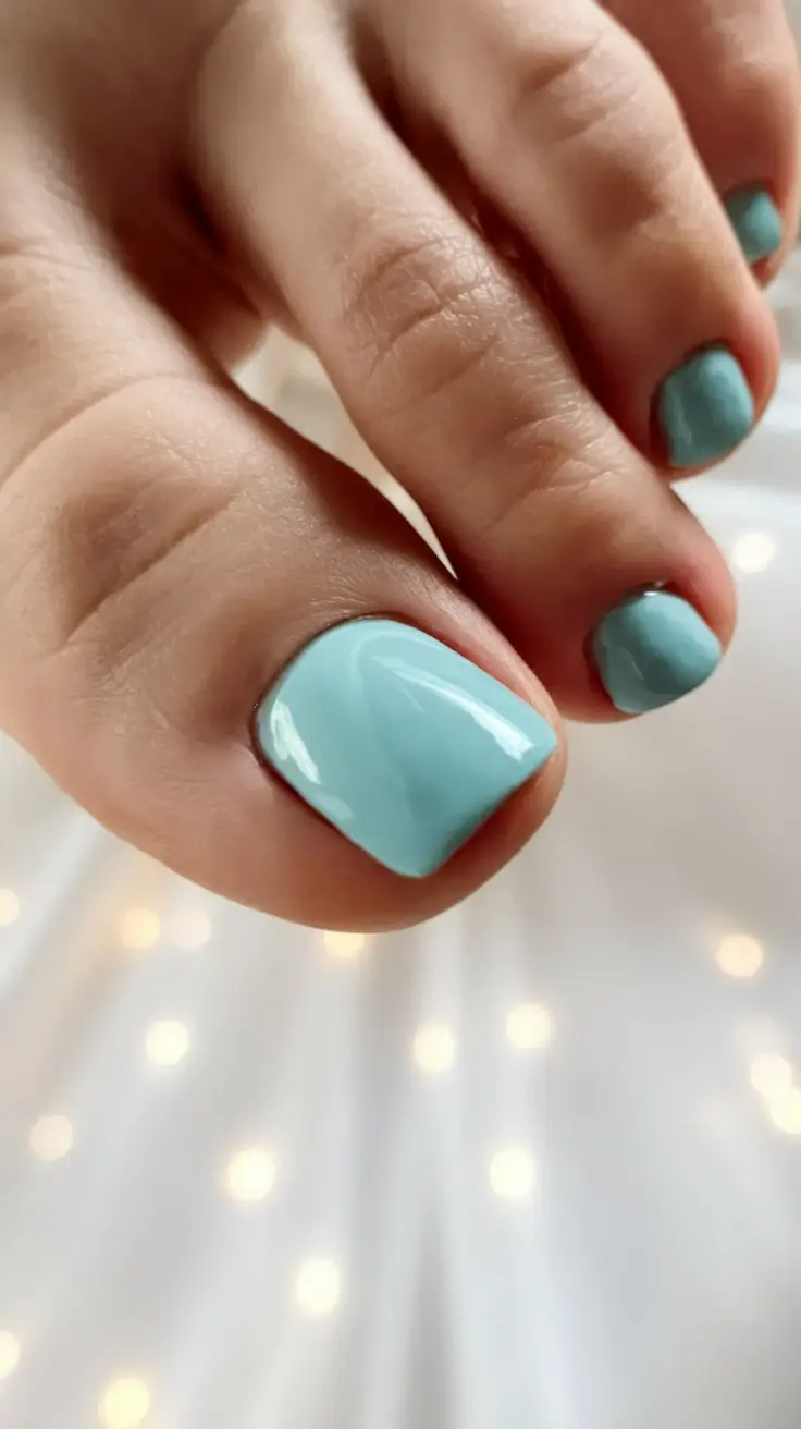 Fall Seasonal Toe Nails for October 2025 Cool Mint Simplicity