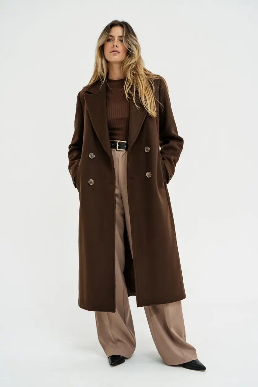 Fall to Winter 2025 Outfit Ideas Classic Chocolate Coat Elegance