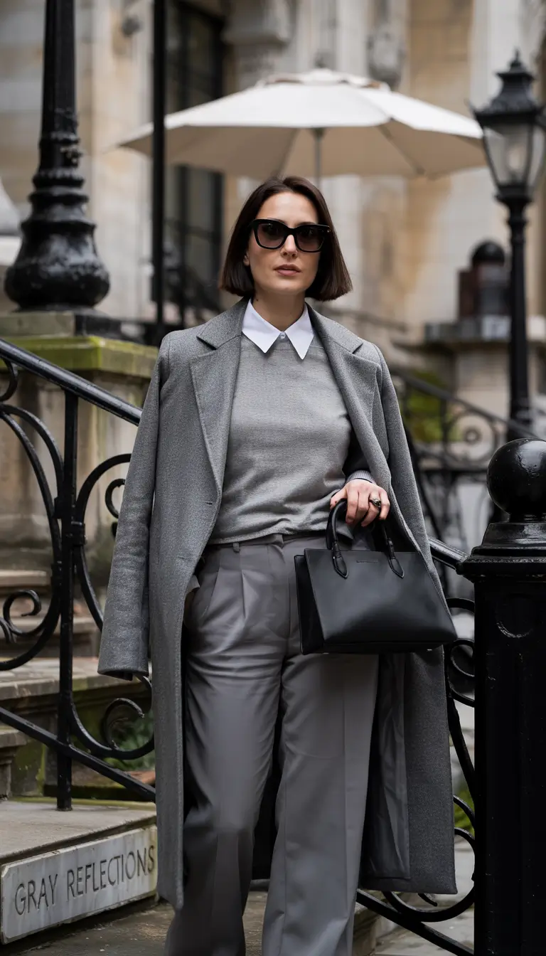 Fall to Winter 2025 Outfit Ideas Monochrome Gray Elegance
