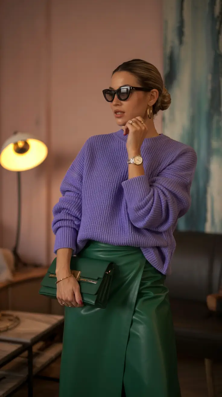 Fall to Winter 2025 Outfit Ideas Bold Color Clash