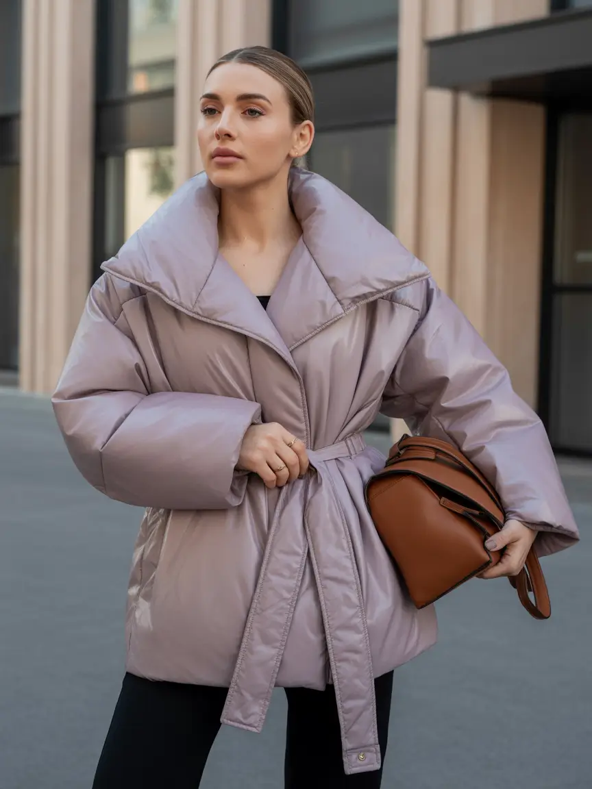 Fashion Inspo for Winter 2025 - 2026 Lavender Puffer Luxe