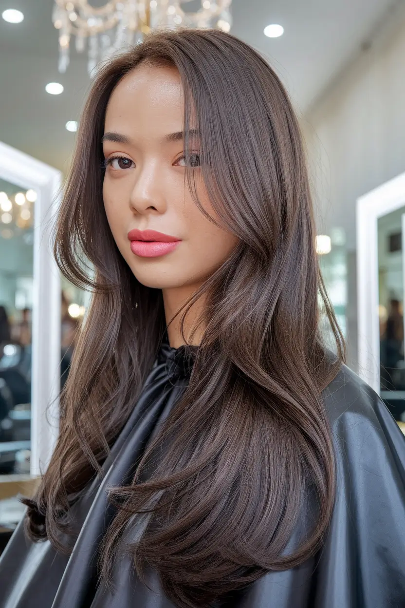 Haircuts to Try in October 2025 Rich Brunette with Flowing Layers