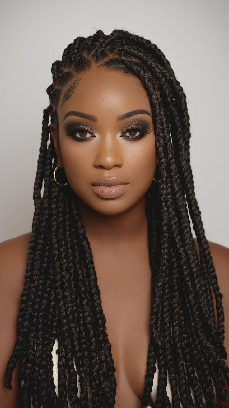 Hairstyles for Black Women Winter 2025-2026 Long Jumbo Box Braids