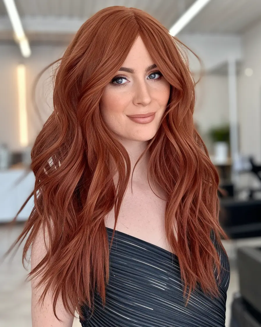 October 2025 Fall Hair Color Trends Rusty Copper Waves