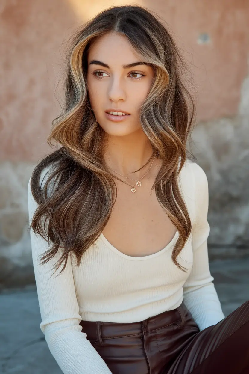 October 2025 Fall Hair Color Trends Soft Brunette Balayage Waves