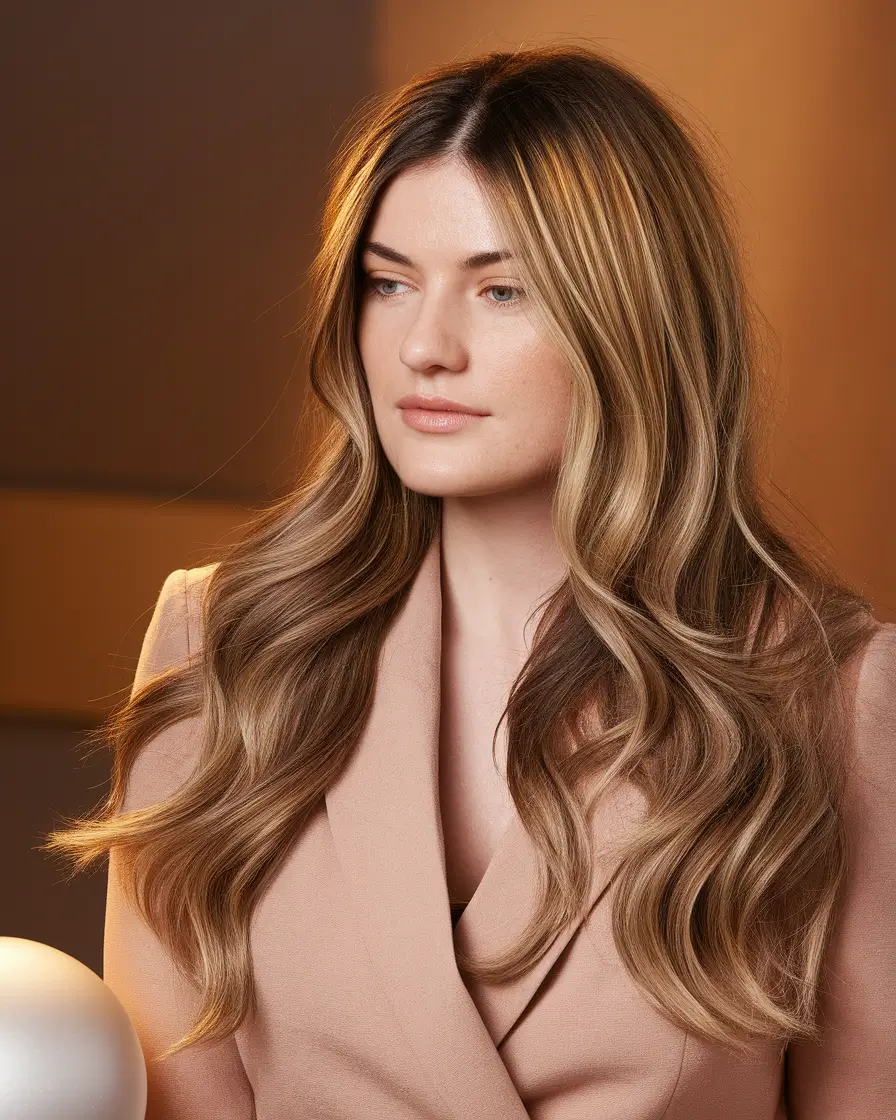 October 2025 Fall Hair Color Trends Golden Honey Brunette